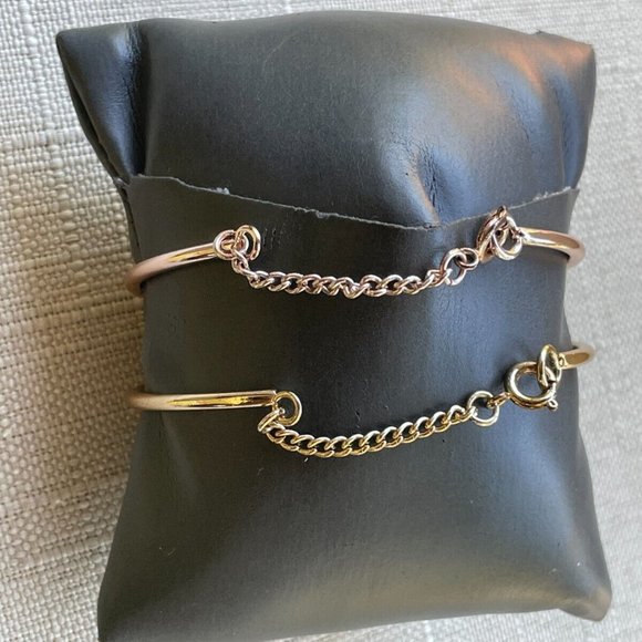 Bracelet Letter J and Heart Gold Tone Rose Gold Tone Fashion Jewelry set of 2 - Picture 11 of 11
